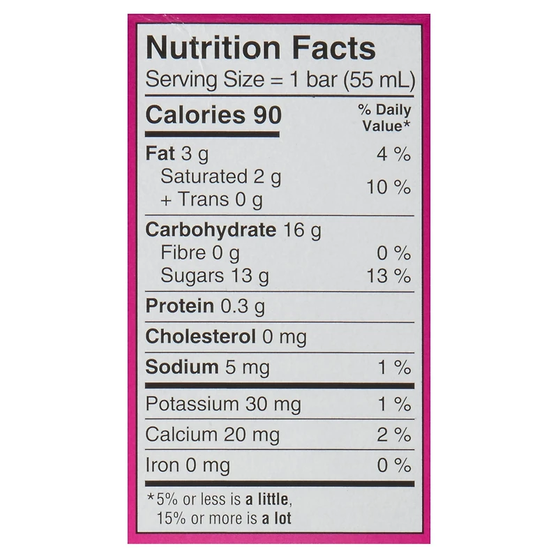 Chapman's Low Calorie Canadian Collection Tiger Paw Sorbet Bars in a Carton, 8 x 55mL