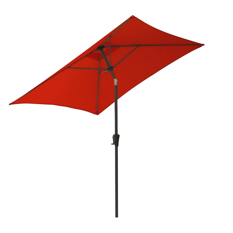 CorLiving 6.5ft x 6.5ft Square Durable Fabric Canopy Tilting Outdoor Umbrella with Steel Frame