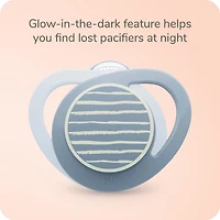 NUK Glow-in-the-Dark Orthodontic Pacifier, 18-36 months, Fox, 3 Pack