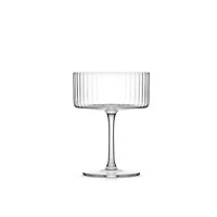 JoyJolt Elle Fluted Martini Coupe Glasses - 10 oz - Set of 2, Lead Free Glass