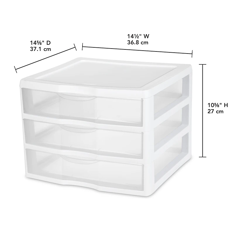 Sterilite Grand Unité de 3 tiroirs