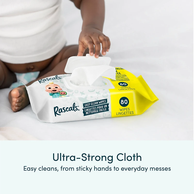 Rascals Easy Clean Baby Wipes, Carton, 720 Count