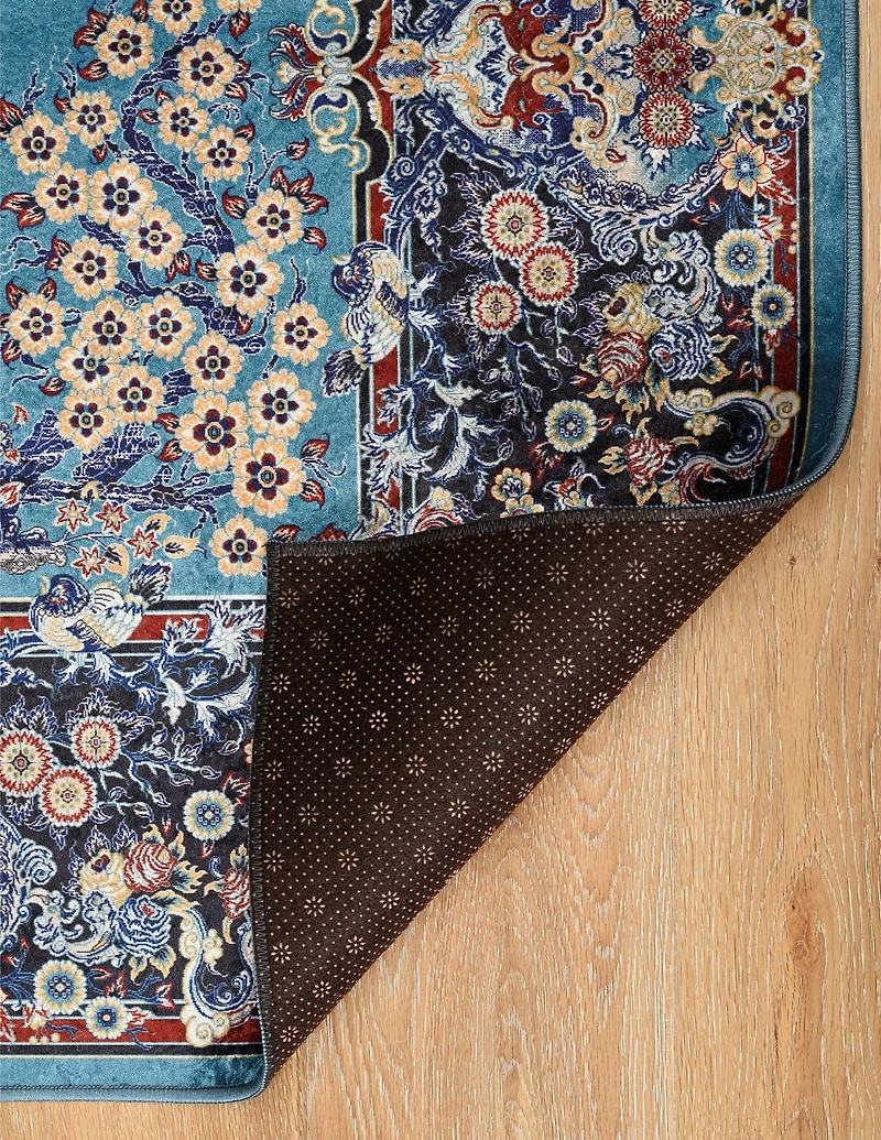 Tapis Emerald Charlotte ivoire & framboise de 5 pi x 7 pi