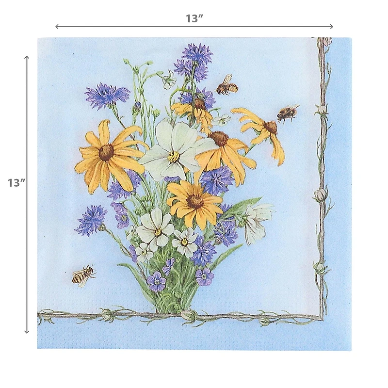 IH Casa Decor 20 Pack Luncheon 3 Ply Napkin Daisies & Bees - Ensemble De 6