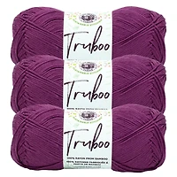 Lion Brand Truboo Yarn Mulberry #3 Light/DK weight Bamboo yarn, 100g/ 220m, 3-Pack
