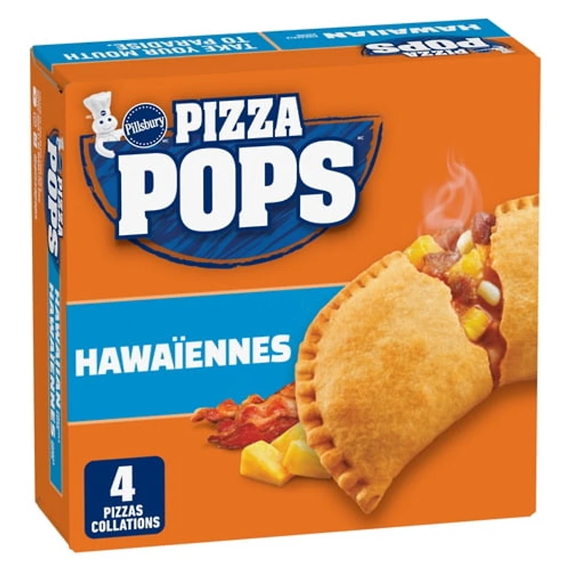 Pillsbury Pizza Pops, Hawaiian, Frozen Pizza Snacks, 4 pizza snacks