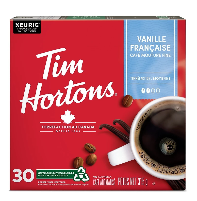 Tim Hortons French Vanilla Keurig K-Cup 30ct, Keurig K-Cup 30ct Pod