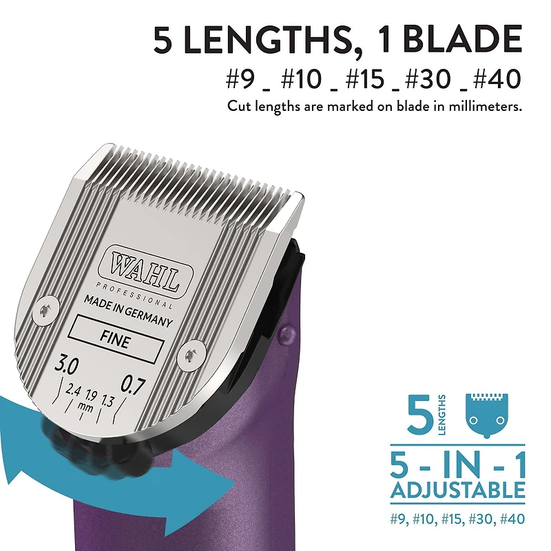 Wahl Arco Pet Grooming Kit, Cordless with 80-Min Run Time, 5-in-1 Adjustable Blade, Lightweight & Comfortable Design - Model - 59156