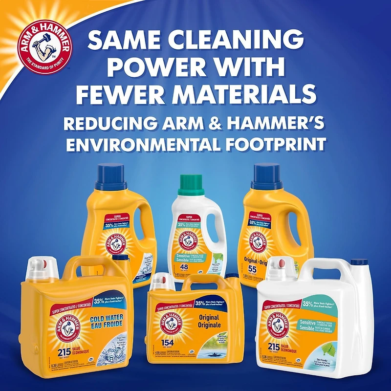 Arm & Hammer Sensitive Skin Scent Free Liquid Laundry Detergent, 154 Loads, 4.55-L
