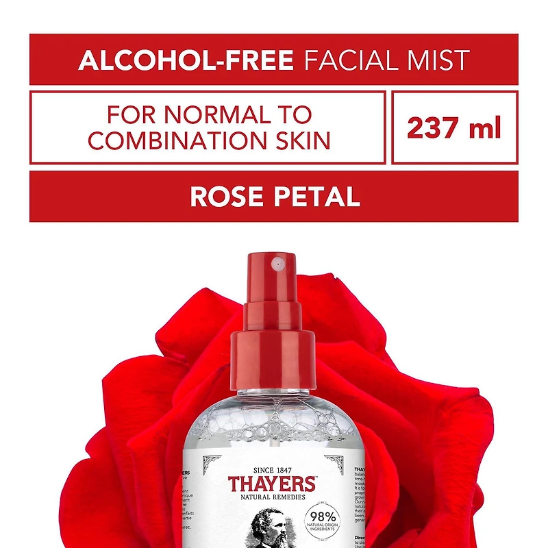 Thayers Rose Petal Facial Mist, Alcohol-Free Facial Mist