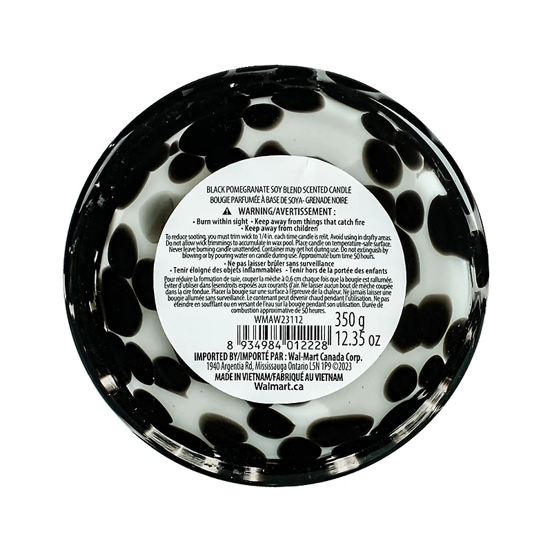 Art Wick Bougie parfumée mélangée à la cire de soja et à la grenade noire de 12,35 oz