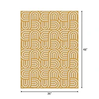 U-Carpet Spring tapis d’appoint intérieur moderne géométrique touffeté à la machine Jaune, 3' x 4', lavable à la machine, endos antidérapant