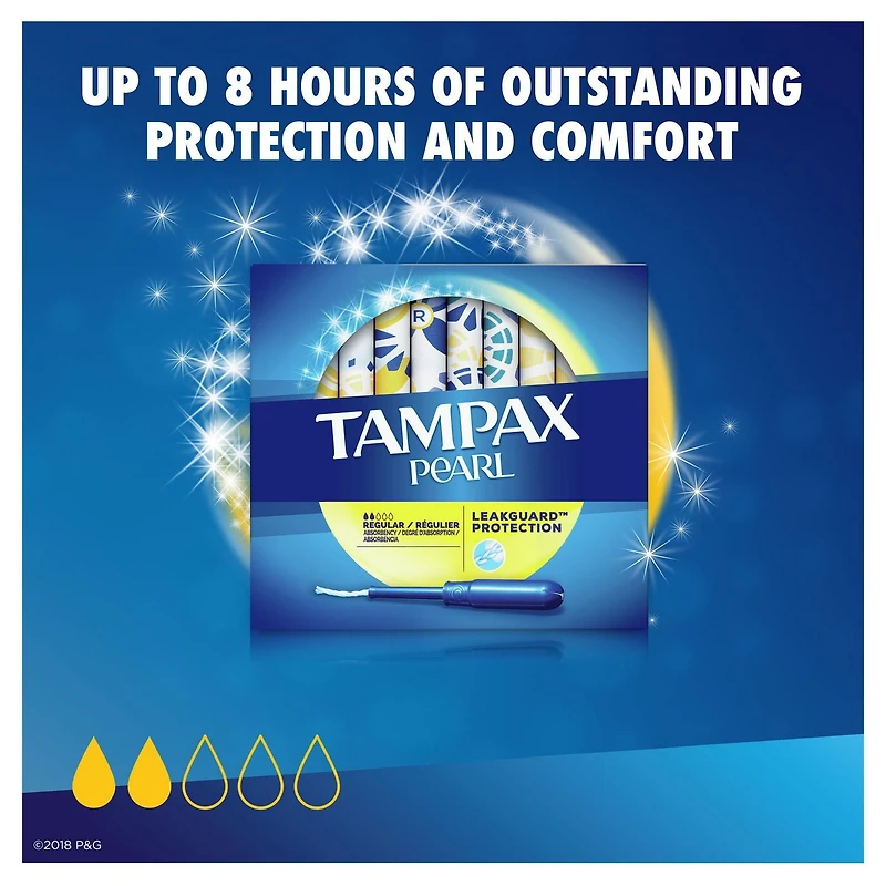 Tampax Pearl Regular Plastic Tampons