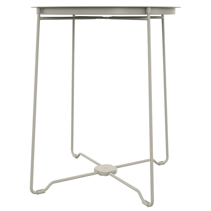 Mainstays Steel Outdoor Tray Top Side Table, White