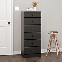 Prepac Astrid Black 6-Drawer Tall Chest