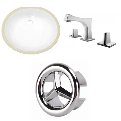 American Imaginations 19.5-in. W CUPC Oval Bathroom Undermount Sink Set In White