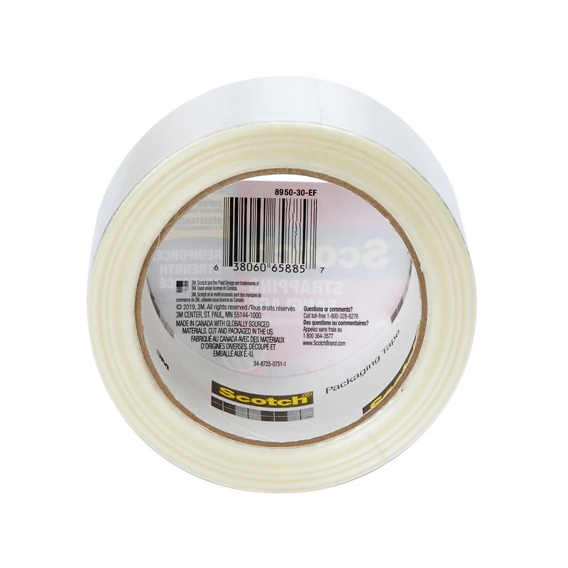 Ruban de sanglage et d’emballage renforcé 8950 30 EF RP6 Scotch®, 48 mm x 27,40 m (1,88 po x 30 v), 1 rouleau/paquet