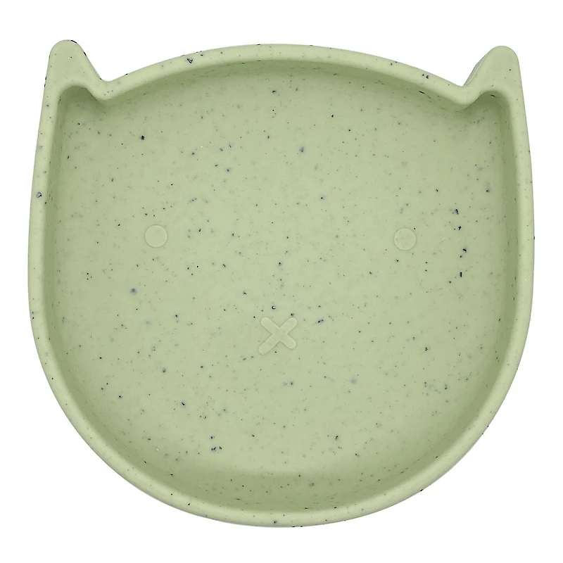 Kushies Silikitty - Silicone Suction Plate, Divided Plate, Baby Toddler Plate, BPA Free, Microwave Dishwasher Safe Suction Dish