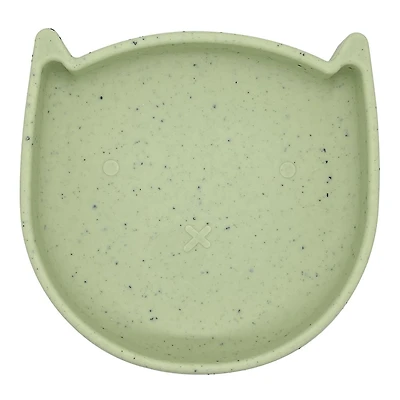 Kushies Silikitty - Silicone Suction Plate, Divided Plate, Baby Toddler Plate, BPA Free, Microwave Dishwasher Safe Suction Dish