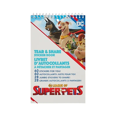 DC Super Hero Pets Autocollant et Livre d'activités à déchirer et à partager