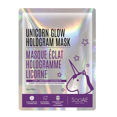 Masque Éclat Hologramme Licorne Soo'AE Éclaircissant