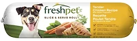 Recette de poulet tendre aux carottes, petits pois et riz brun Rouleau de poulet Freshpet 2,72 kg
