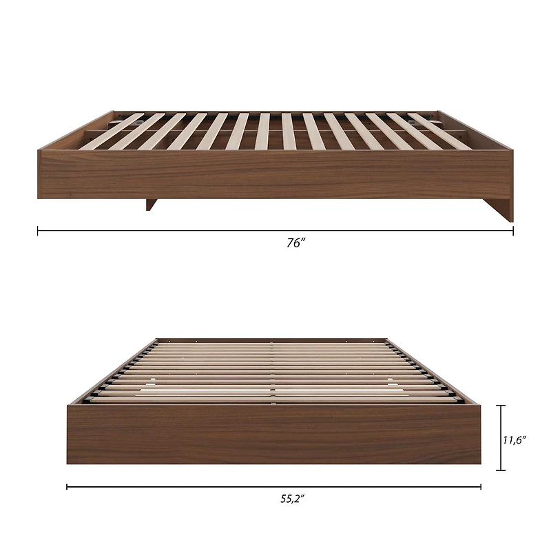 Nexera Alibi Queen Platform Walnut Bed