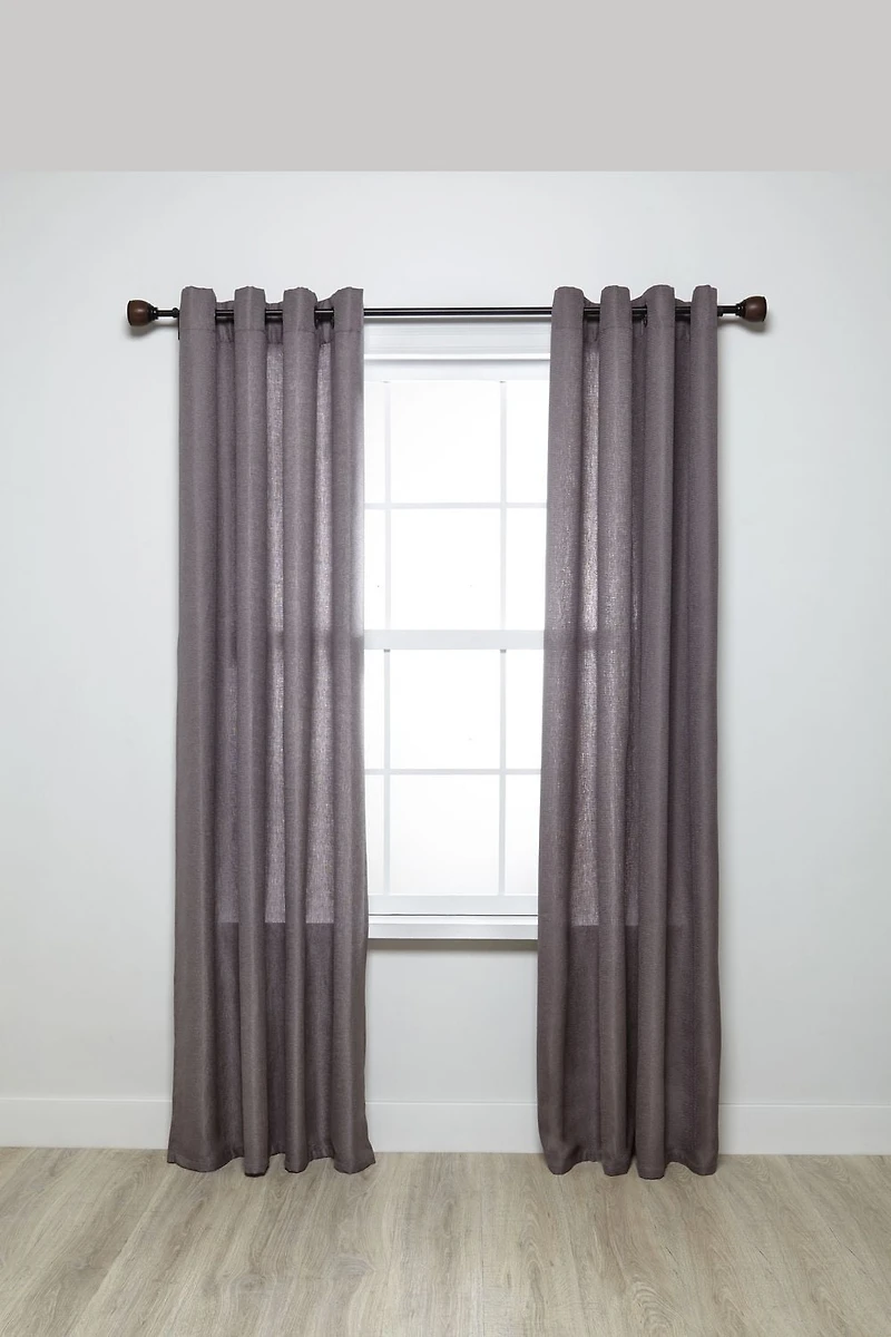 hometrends Wood Urn 3/4" Black/Walnut Drapery Rod Set