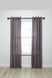 hometrends Wood Urn 3/4" Black/Walnut Drapery Rod Set