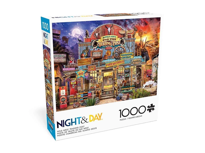Buffalo Games - Le puzzle Night & Day - Wild West Trading Post - en 1000 pièces