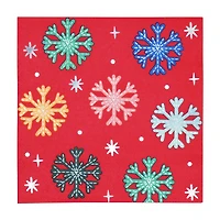 Serviettes de table en papier multicolores effet métallisé de Noël – Tinsel Town, 33 x 33 cm, 24 pièces, Holiday Time