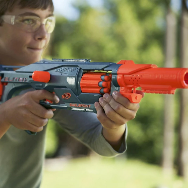 Nerf Elite 2.0 Eaglepoint RD-8 Dart Blaster, 8 Dart Drum, Nerf Scope, Barrel, 16 Nerf Elite Darts, Outdoor Toys