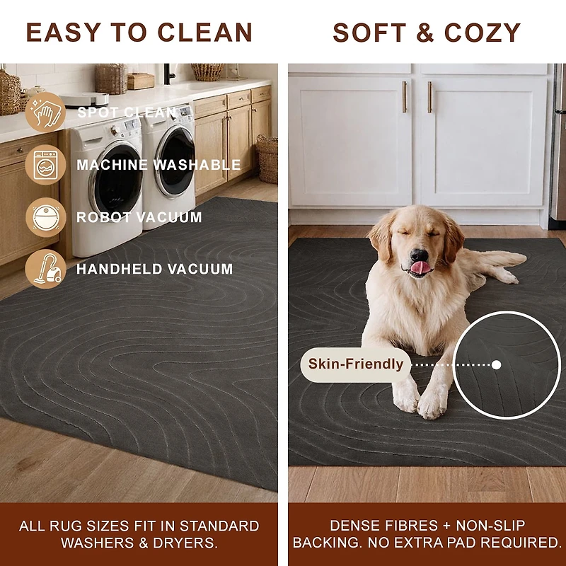 Tapis de Couloir Somos Lavable A la Machine Contemporain/Moderne pour Salon, Chambre, Salle Manger, Entrée