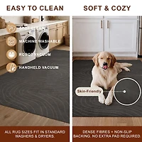 Tapis de Couloir Somos Lavable A la Machine Contemporain/Moderne pour Salon, Chambre, Salle Manger, Entrée
