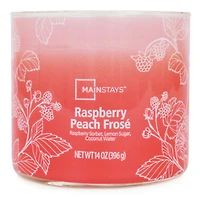 Mainstays 3-Wick Textured Wrapped Raspberry Peach Frose Scented Candle, 14 oz, MAINSTAYS PL MS 14OZ RASPBERRY