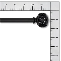Mainstays 1/2" Black Filagree Knob Adjustable Curtain Rod Set, 48"-84"