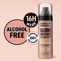 Hard Candy Glow On Lock Setting Spray, Alcohol-Free, 16 Hour Hold,  Luminous Finish, 3.4 fluid ounces