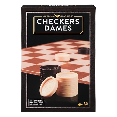 Spin Master Games, Cardinal Classics, Dames, exclusivité Walmart, plateau pliant en bois moderne pour le jeu et la décoration, pièces noires et marron, jeu classique pour les soirées jeux en famille, Spin Master Games, Cardinal Classics, Dames, exclusivité Walmart, plateau pliant en bois moderne pour le jeu et la décoration, pièces noires et marron, jeu classique pour les soirées jeux en famille, 2 joueurs, à partir de 8 ans