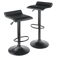 Tabourets pivotants réglables en obsidienne Winsome, ensemble de 2 pièces, noir
