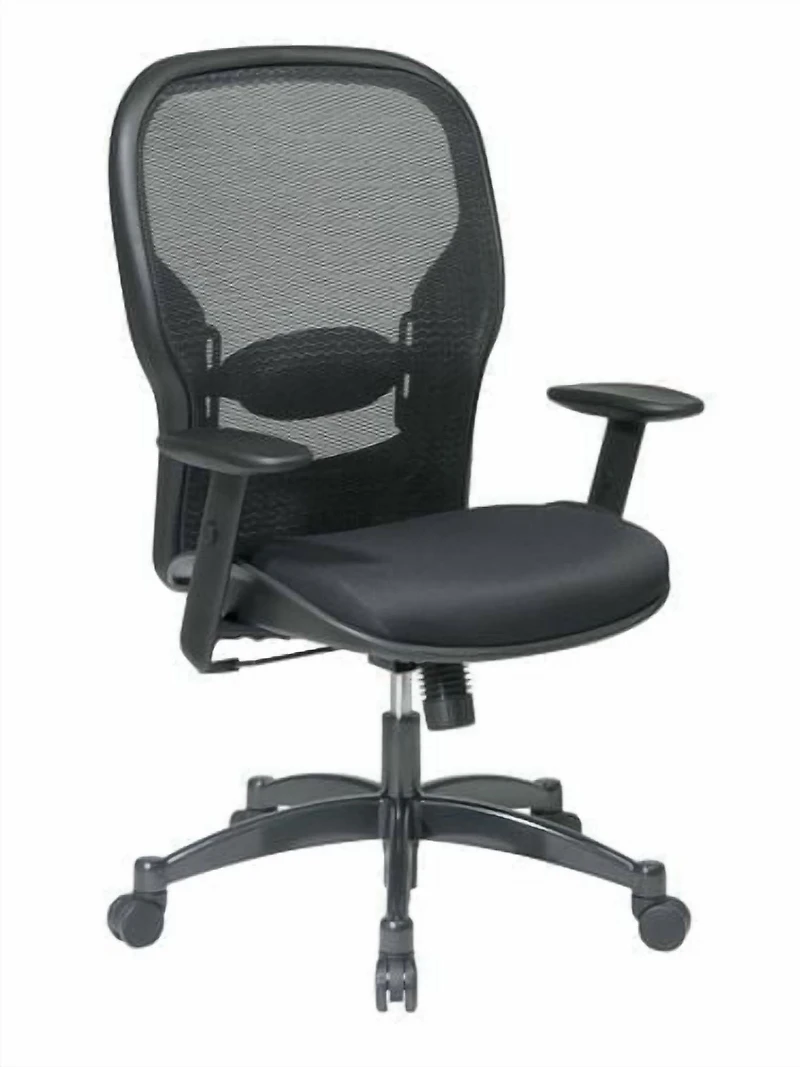 Chaise Professionelle avec dossier à mailles et siège en tissu de Office Star