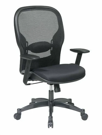 Chaise Professionelle avec dossier à mailles et siège en tissu de Office Star