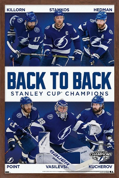 NHL Tampa Bay Lightning - 2021 NHL Stanley Cup Champions Wall Poster, 22.375" x 34" Framed