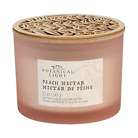Botanical Light 12OZ Peach Nectar Soy Wax Blended Scented Candle,3 cotton wick