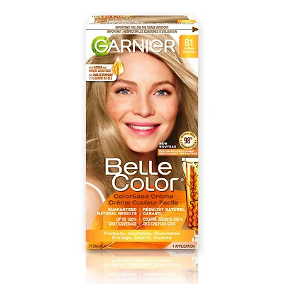 Garnier Belle Color Permanent Hair Dye, Natural results, up to 100% Grey Coverage