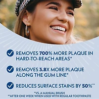 Spinbrush Smart Clean Battery Powered Electric Toothbrush for Adults with Dual Action Head, Pacer & Timer, Midnight Blue, Soft Bristles