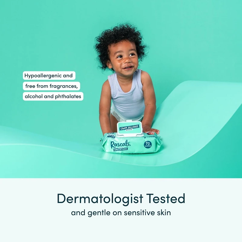 Rascals Premium Sensitive Alcohol Free Baby Wipes, Multipack, 576 Count