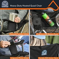 Camp & Go Black Heavy Duty Heated Quad Chair