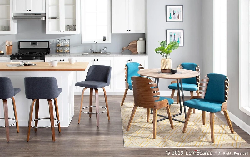 Tabouret de comptoir moderne milieu-du-siècle Toriano de LumiSource