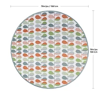 Tapis d'extérieur rond Bubble Plant, 6 pi x 7 pi, polyoléfine tissée 6 pi x 7 pi