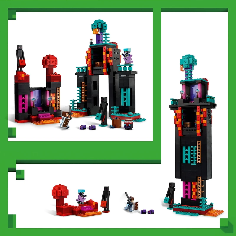 LEGO Minecraft The Enderman Tower Building Toy for Boys & Girls - Video Game Building Set for Kids, Ages 9+ - 2 Toys in 1 for Player Vs. Player Pretend Play - Gift Idea for Gamers - 21279